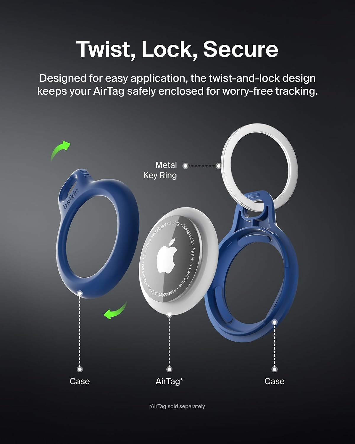 Belkin Key Ring for Apple AirTag blue F8W973btBLU
