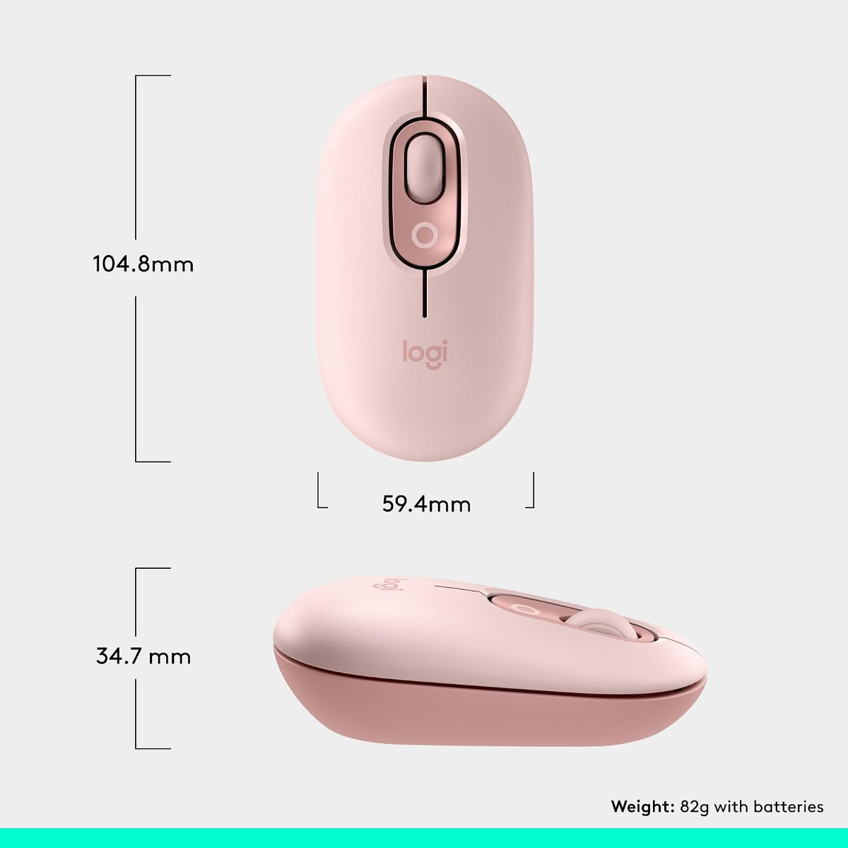 Logitech POP Mouse Wireless Mouse — Pink