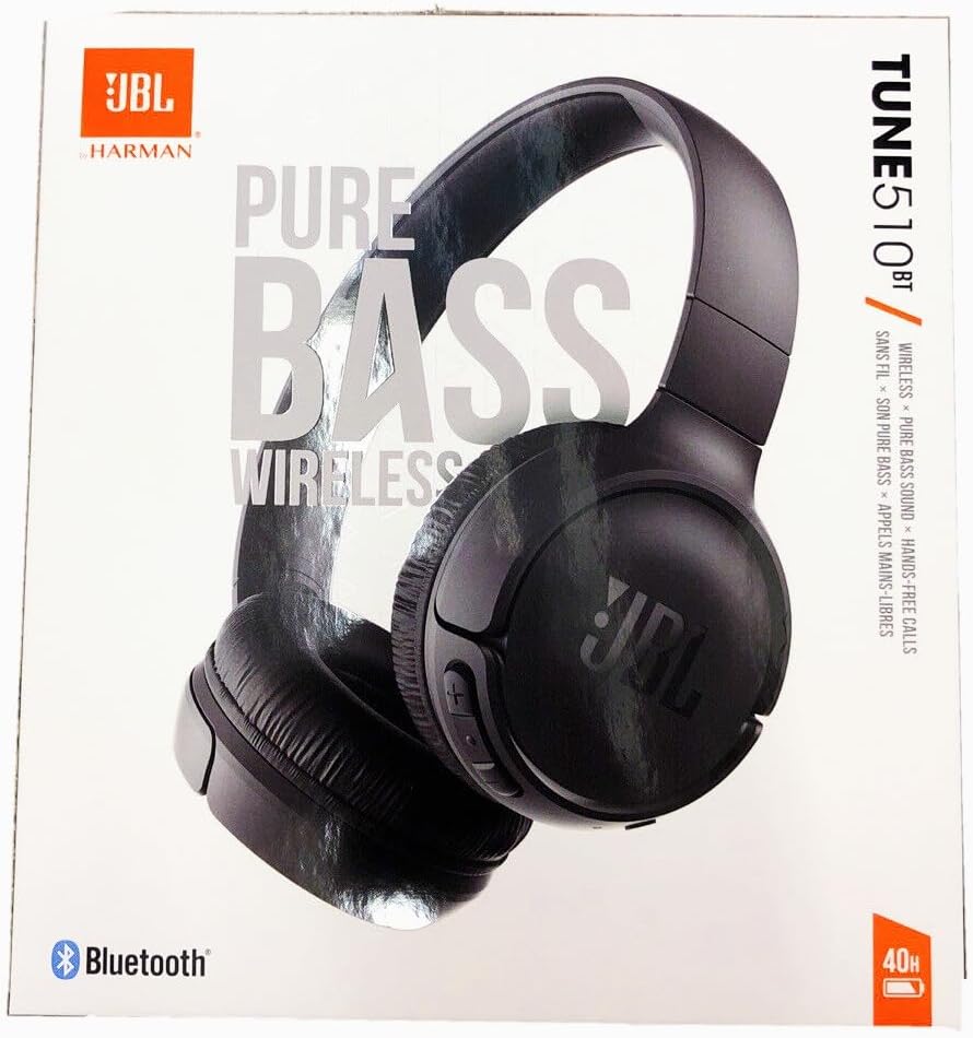 JBL Tune 510BT Wireless On-Ear Headphones — Black