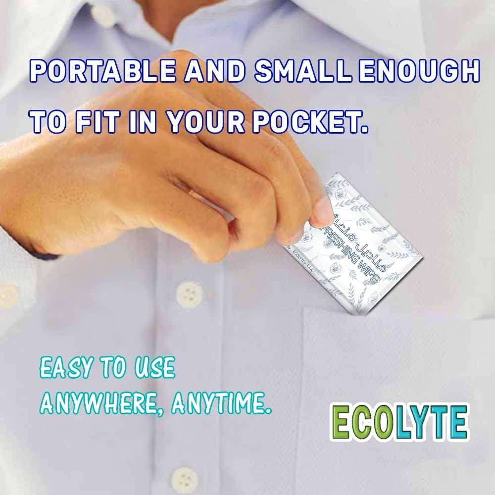 ECOLYTE+ Wet Wipes, Fresh & Perfumed Antibacterial, Protects Against 100 illness Causing Germs, Skincare & Makeup Remover, Essential Cleaning Wipes (Pack of 100 pcs) — additional view 4