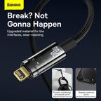 Baseus Explorer Auto Power-Off USB-C to Lightning Cable 20W — 1m — Black