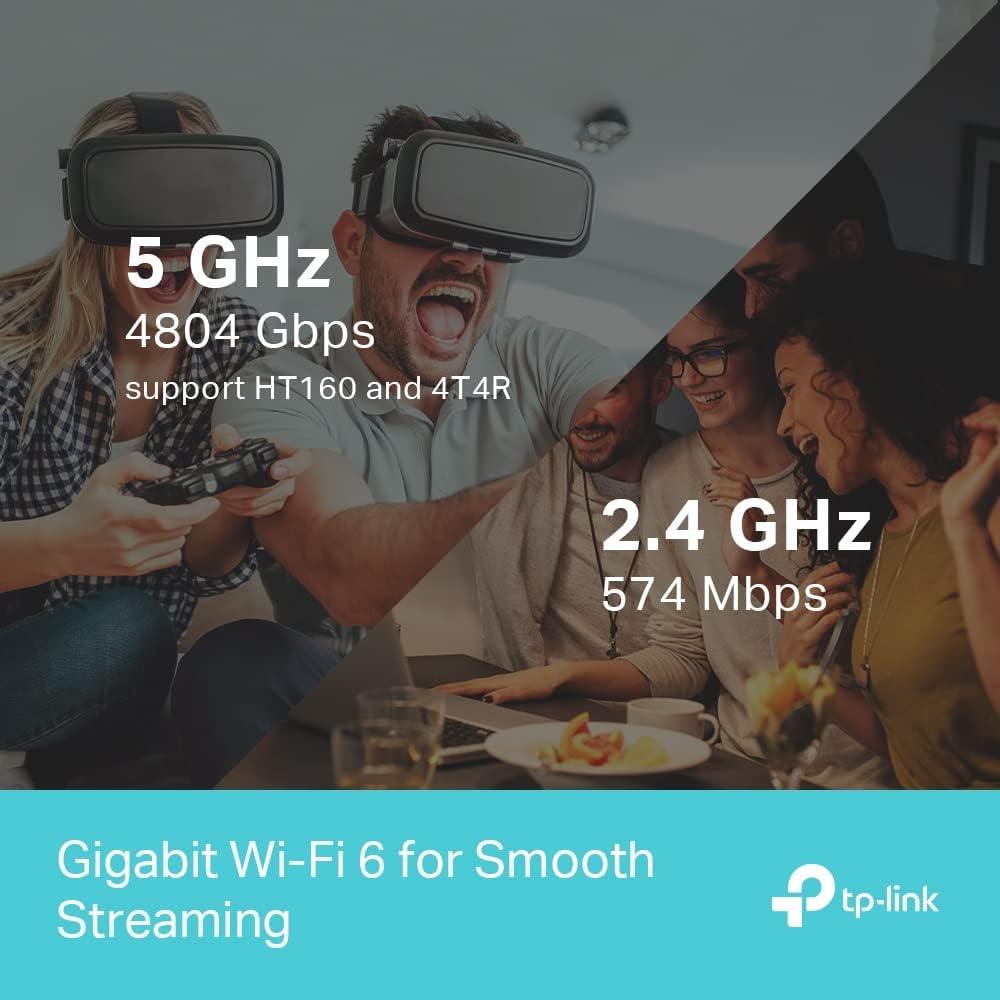 TP-Link Next-Gen Wi-Fi 6 AX5400 Mbps Gigabit Dual Band Wireless Router, OneMesh™ Supported, Dual-Core CPU, TP-Link HomeShield, Ideal for Gaming Xbox/PS4/Steam, Plug and Play (Archer AX72)