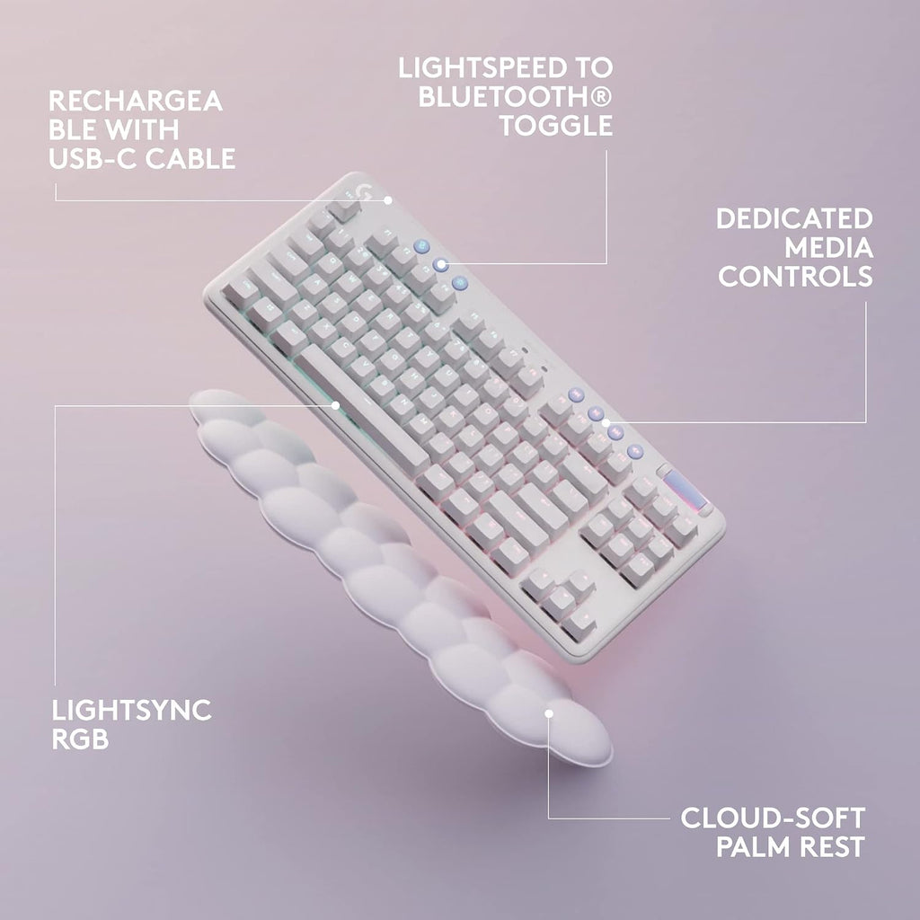 Logitech G715 Wireless Gaming Keyboard — White Mist