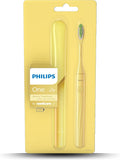Philips One by Sonicare Battery Toothbrush, Mango Yellow, HY1100/02, 2 Piece Set — Mango Yellow (Middle-East)