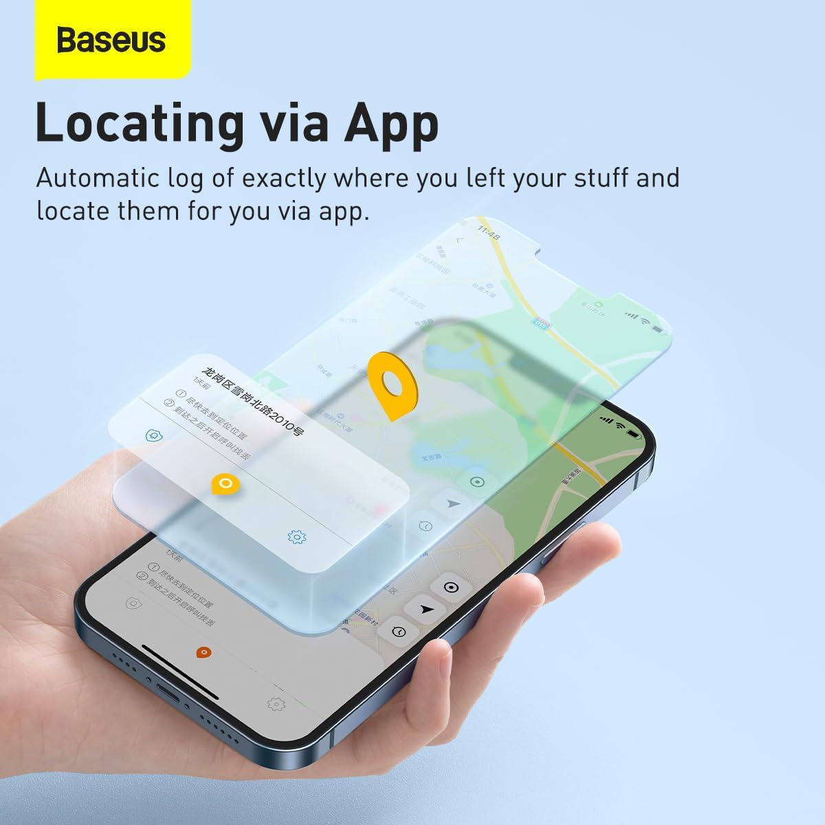 Baseus T2 Pro Smart Bluetooth Tracker, Smart Tag GPS Locator Tracking Device, Item Finder for Keys, Wallet, Luggage, Pets, Phone, etc – White — White