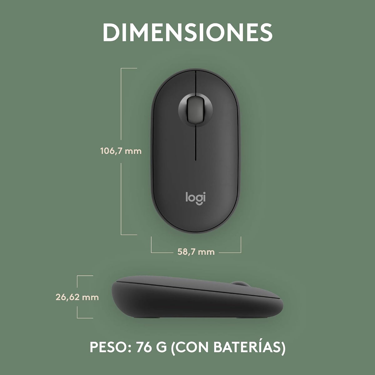 Logitech M350S Wireless Mouse — Graphite