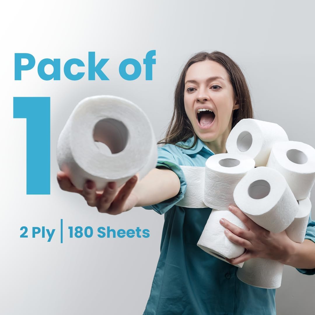 Nice Touch 2-Ply Embossed Toilet Tissue Rolls, 60 Rolls x 180 Sheets (10,800 Total Sheets), Premium Soft Bathroom Tissue Paper, Strong, Absorbent, Gentle on Skin, Extra Value Family Pack — additional view 3