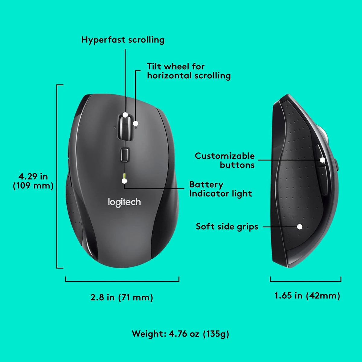 Logitech M705 Wireless Mouse — Black