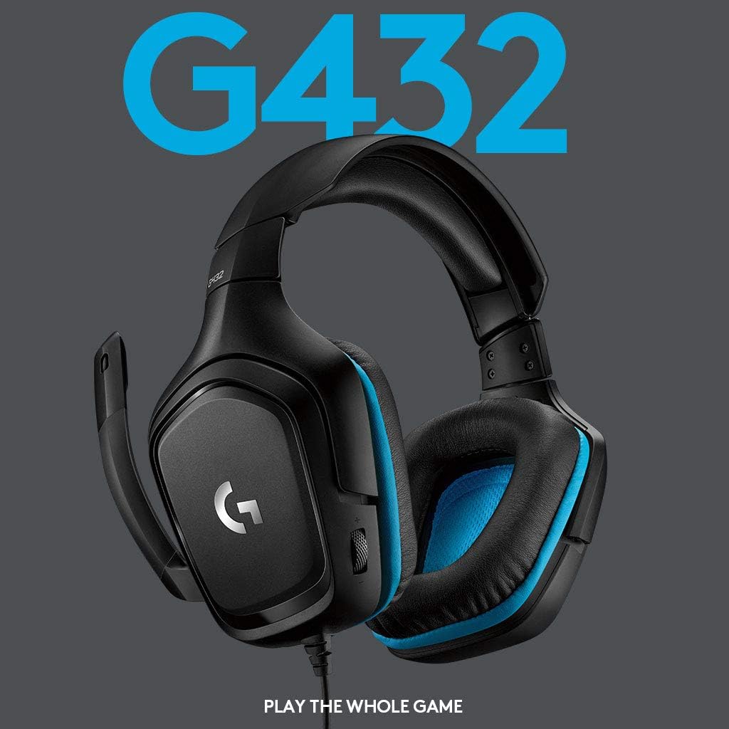 Logitech G432 Gaming Headset — Black/Blue