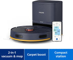 Philips Vacuum & Mop Robot With Station, 6000Pa Suction, 120 Min Runtime — Midnight Blue