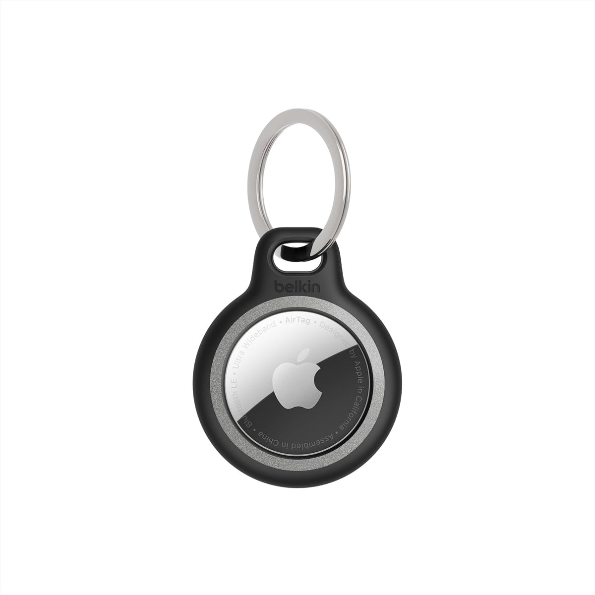 Belkin AirTag Reflective Case with Key Ring, Secure Holder Protective Cover for Air Tag with Scratch Resistance Accessory Black, MSC003btBK,