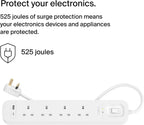 Belkin 4-Outlet Surge Protector Power Strip, Wall-Mountable with 4 AC Outlets, 2M Power Cord, & Green Indicator Light - USB-C Port & USB-A Port w/USB-C PD Fast Charging - 525 Joules of Protection