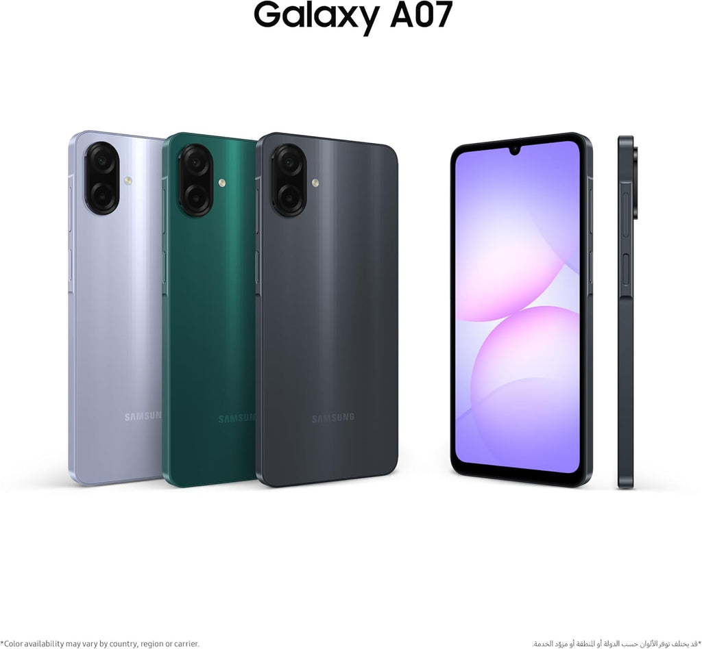 Samsung Galaxy A07 LTE, Android Smartphone, 128GB Storage, 4GB RAM, Green, 6x OS Upgrades, Large Display, 6nm Processor (UAE Version)