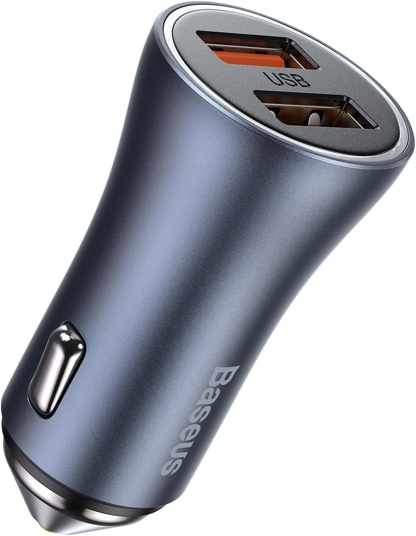 Baseus Golden Contactor Pro Dual Quick Charger Car Charger U + U 40W Dark Gray — Dark Grey