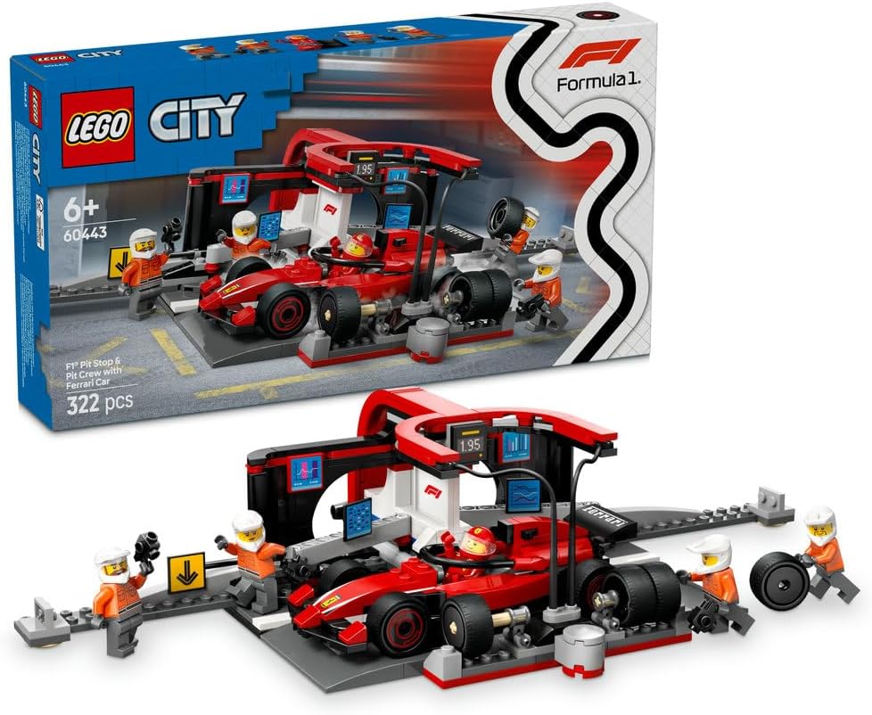 LEGO City F1 Pit Stop & Pit Crew with Ferrari Car 60443