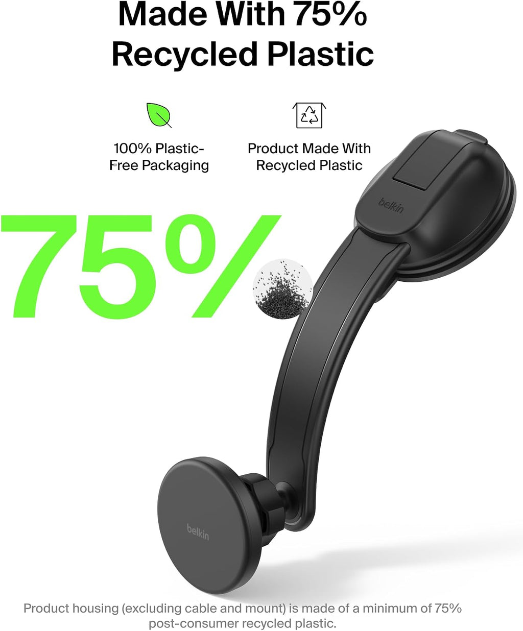 Belkin Wireless Car Charger, Magnetic Car Vent Mount & Dash Mount with USB C Cable, MagSafe Compatible Fast Charging for iPhone 17, Galaxy S25, Pixel 10, & More - Qi2 Travel Car Accessories - Black