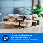 Philips Fully Automatic Coffee Machine, 20 Hot & Cold Beverages, 4 Profiles — Black