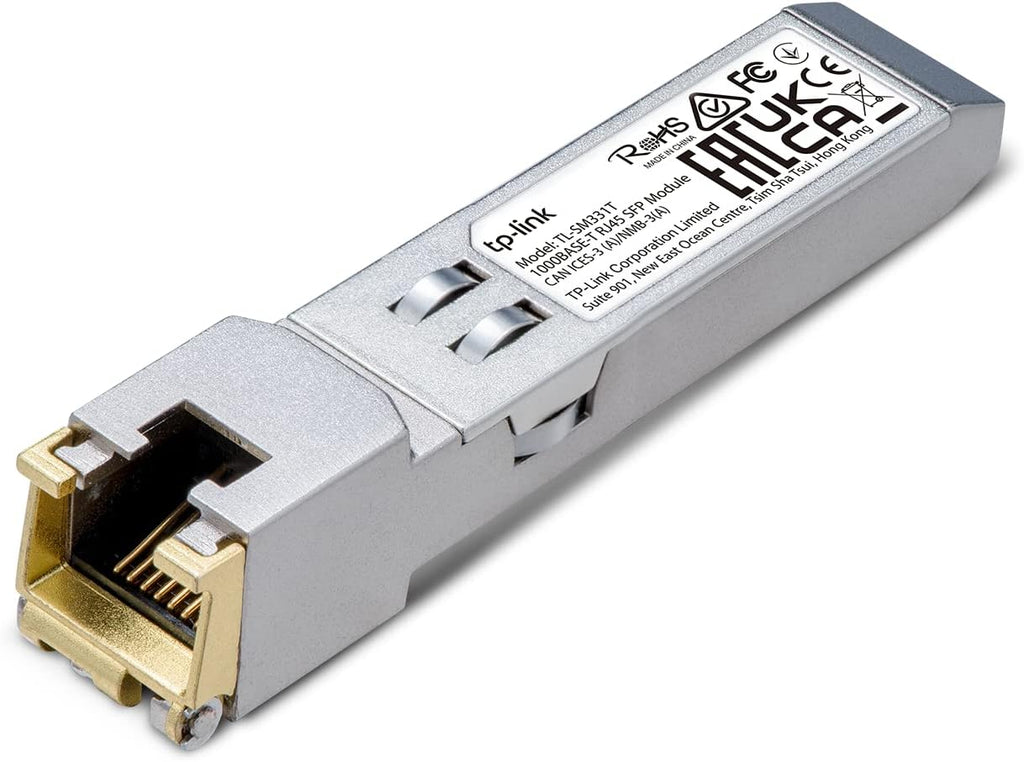 TP-Link TL-SM331T | 1000Base-T RJ45 SFP Module | 1.25G Copper SFP Transceiver | SFP to Ethernet | Plug and Play | Hot Pluggable | Up to 100m distance | | Durable Metal Casing | Versatile Compatibility
