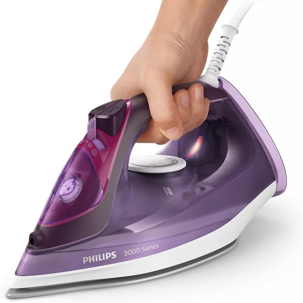 Philips Steam Iron 2600W, 40g/min Continuous Steam, 200g Steam Boost — Purple