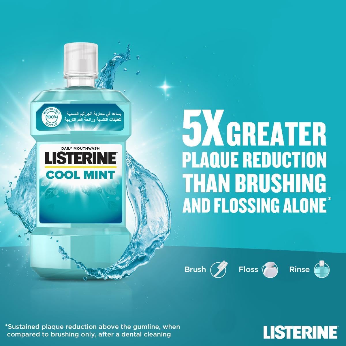 Listerine Cool Mint Mouthwash, 500 ml — additional product view 2