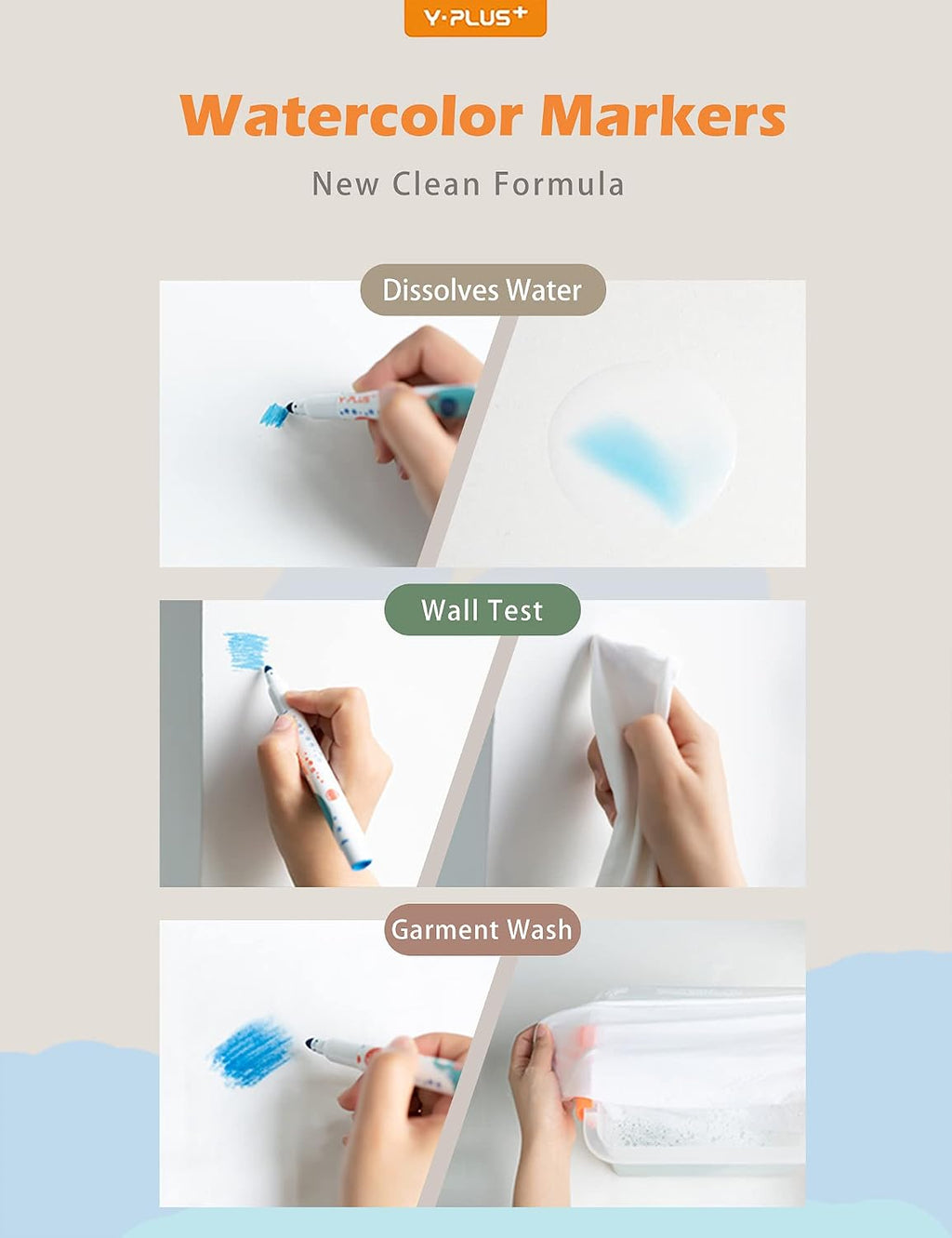 YPLUS Washable Colouring Markers — 12 Colours — 12 Colours