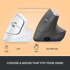Logitech Lift Vertical Wireless Mouse — Off White