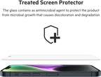 Belkin TemperedGlass iPhone 14, 13, 13 Pro Screen Protector, AntiMicrobial-Treated, Easy Bubble Free Application with Included Installation Guide Tray, 9H Hardness Tested