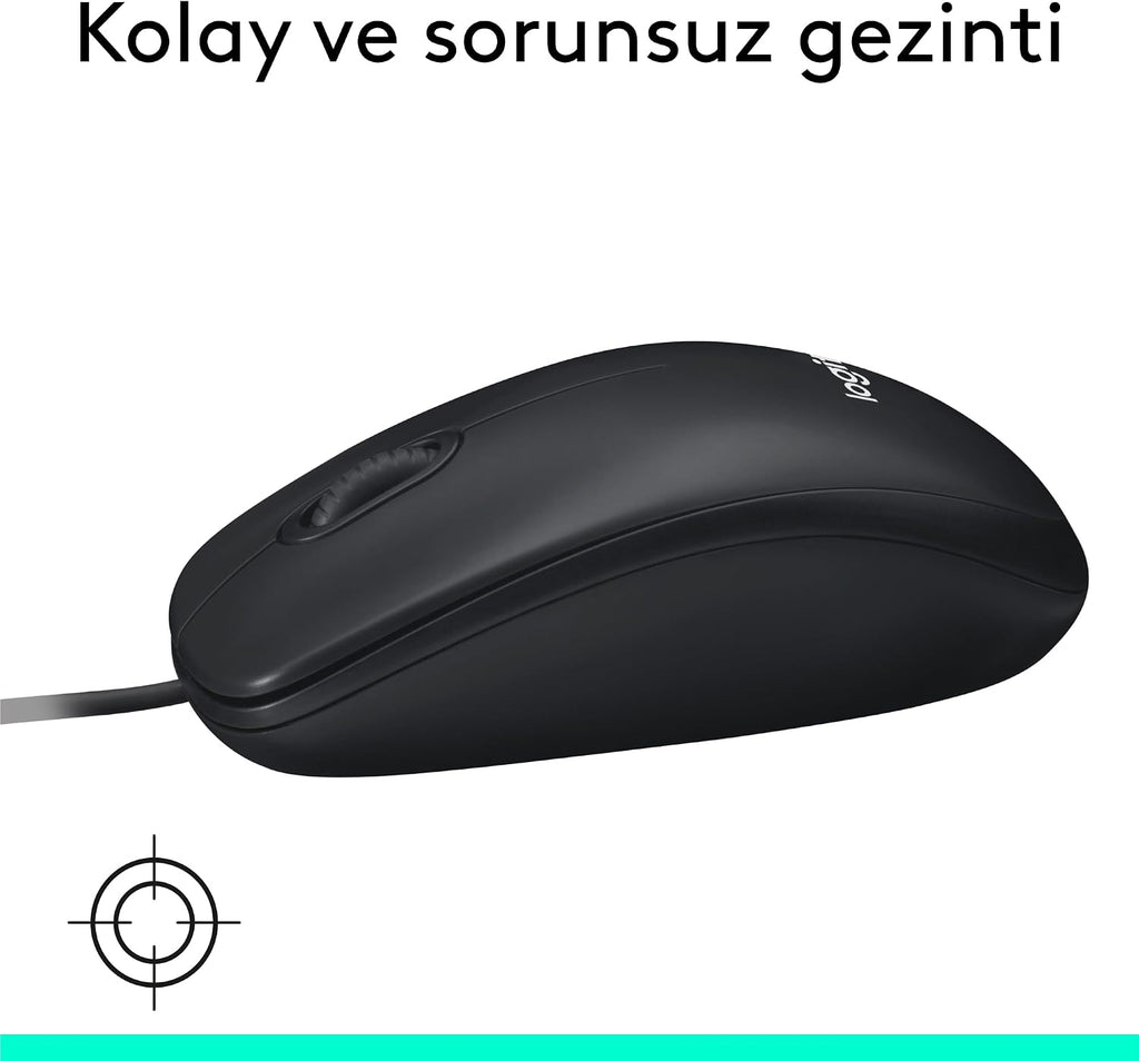 Logitech M100 Wired Mouse — Black