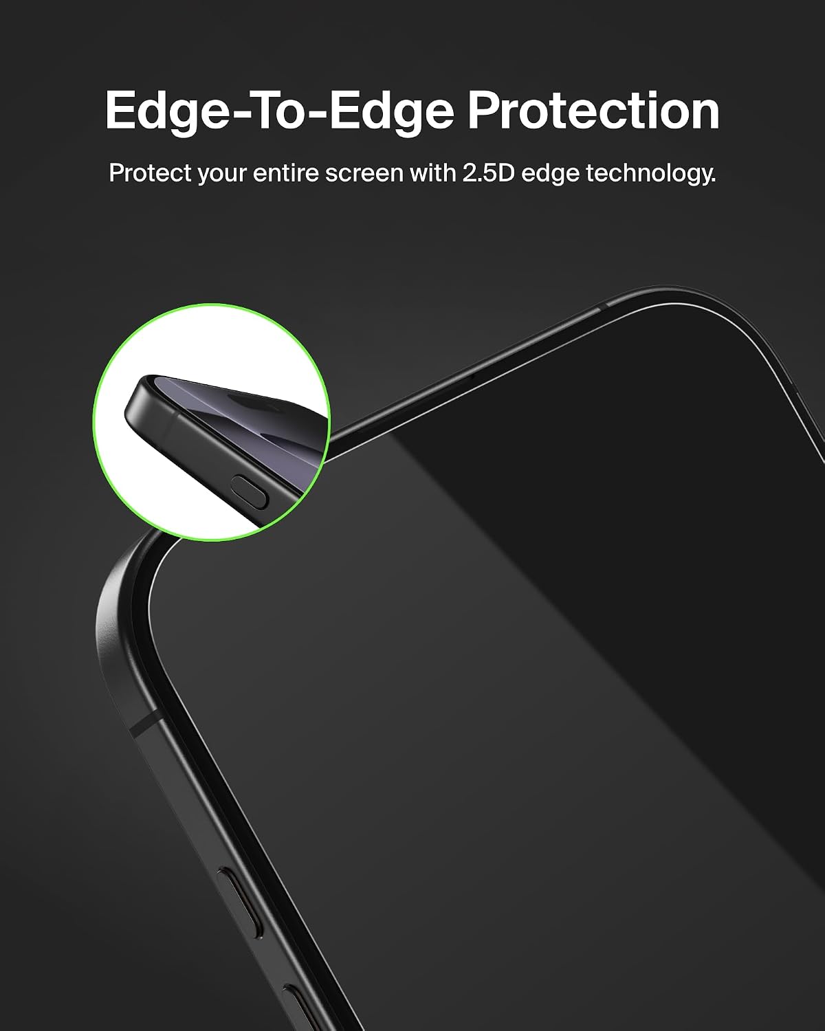 Belkin ScreenForce TemperedGlass iPhone 16 Pro Max Screen Protector, crystal clear, scratch-resistant tempered glass, bubble-free application, full screen coverage for iPhone 16 Pro Max, 2-pack