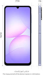 Samsung Galaxy A07 LTE, Android Smartphone, 64GB Storage, 4GB RAM, Light Violet, 6x OS Upgrades, Large Display, 6nm Processor (UAE Version)