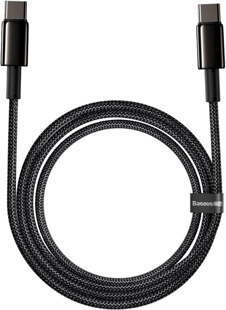 Baseus Tungsten Gold Fast Charging Data Cable Type-C to Type-C 100W 2m Black — Black