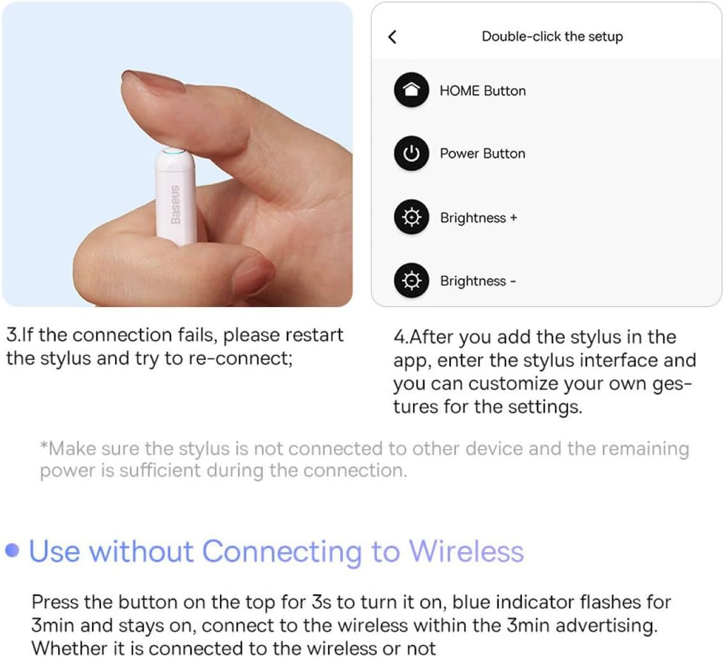 Baseus Smooth Writing Wireless-Charging Stylus for iPad — Blue