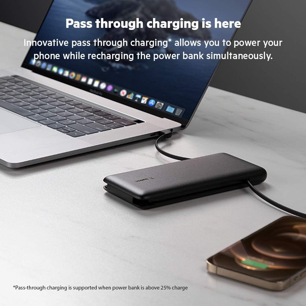 Belkin Boostcharge Plus 10K Portable Charger Power Bank (10,000 Mah With Integrated Lightning (Mfi) And Integrated Usb-C Cables And Additional Usb-C Charging Port) - Black