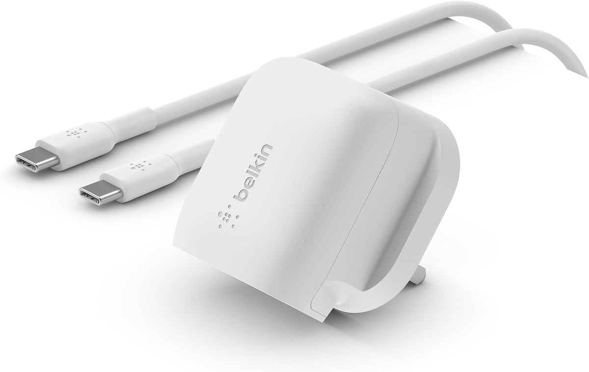 Belkin 20W USB Type C Power Delivery Wall Charger, Fast Charging Adaptor with Certified USB-C PD 3.1 PPS and Travel Sized Compact Design for iPhone 15, Pro, Max, Mini, iPad, Galaxy, Pixel and More