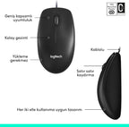 Logitech M100 Wired Mouse — Black