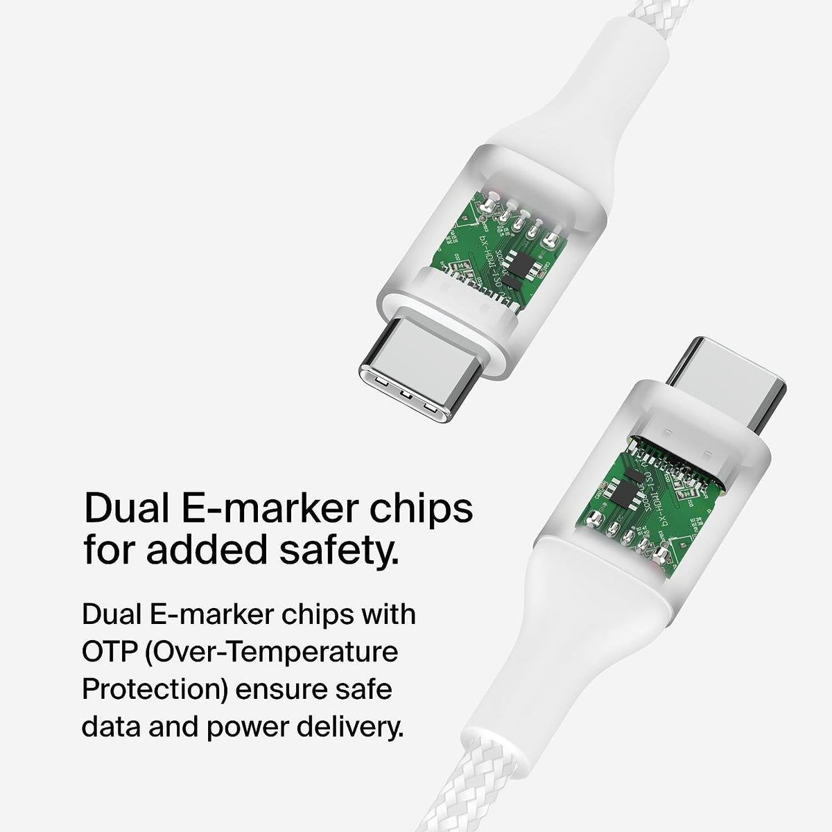 Belkin BoostCharge USB-C to USB-C Power charger cable, USB-IF certified fast charging cable with 240W Power Delivery for iPhone 16, 15, MacBook, Chromebook, Galaxy, iPad, Pixel & More - 2m, white