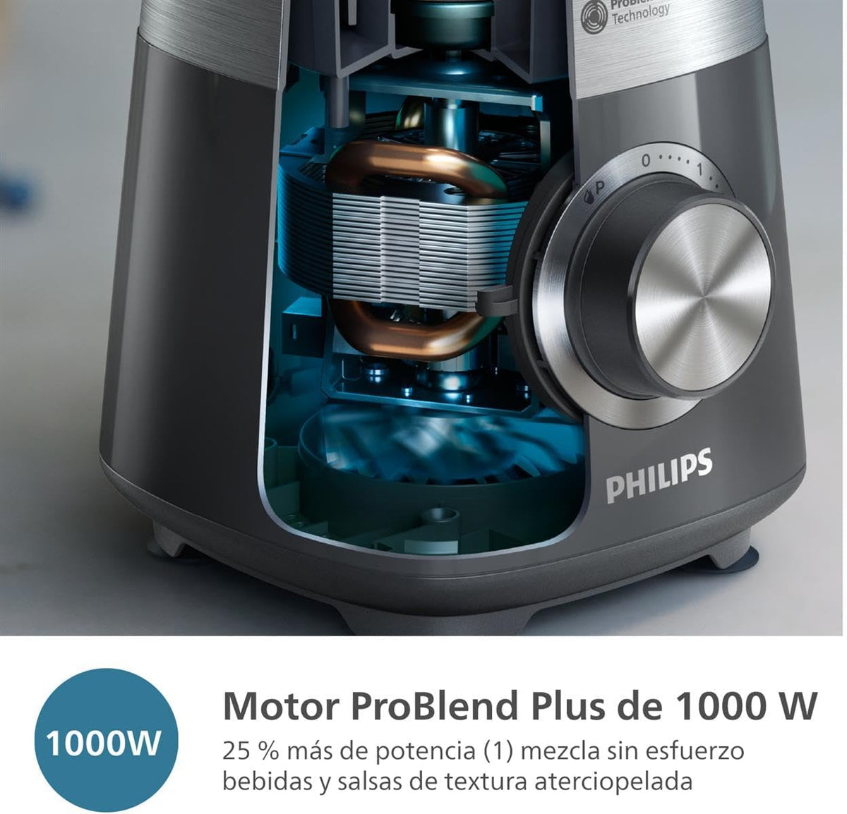 Philips Blender 5000-1000W ProBlend Plus, 3 Speeds — Cashmere Grey