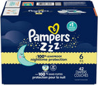 Pampers Swaddlers Overnights Diapers - Size 6, 42 Count, Disposable Baby Diapers, Night Time Skin Protection