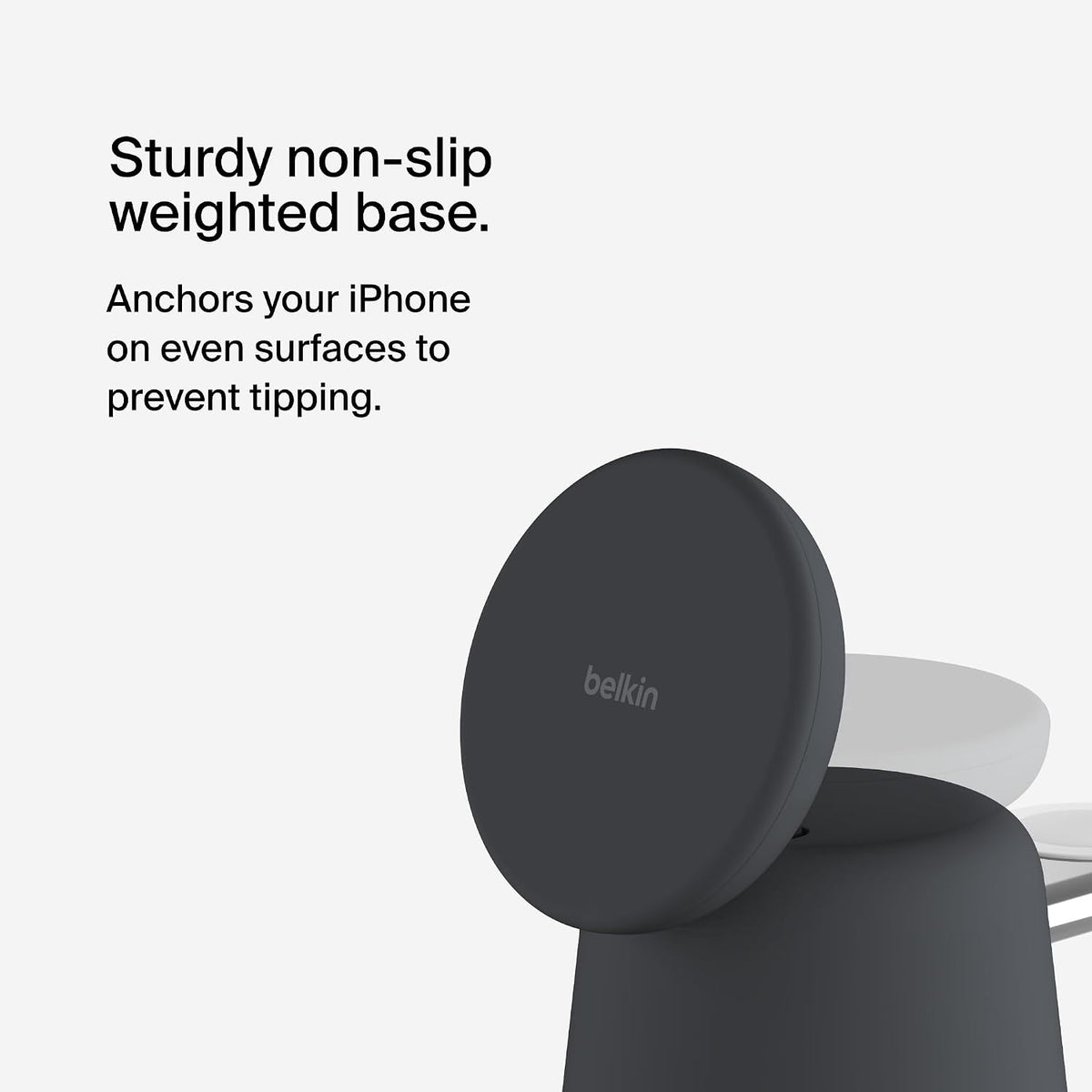 Belkin Fast Charge Pro 2-in-1 Wireless Charging Dock with MagSafe 15W Fast Charge iPhone Charger Compatible with iPhone 16, 15, 14, 13, and 12 Series, AirPods, and Other MagSafe Enabled Devices