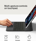 Belkin Pro iPad Keyboard Case with Magnetic Stand, Backlit Bluetooth Keyboard, Trackpad Gestures, Apple Pencil Storage, Premium Leather, QWERTY, Media Keys, For iPad Air 13” M2/M3/M4, iPad Pro 12.9”