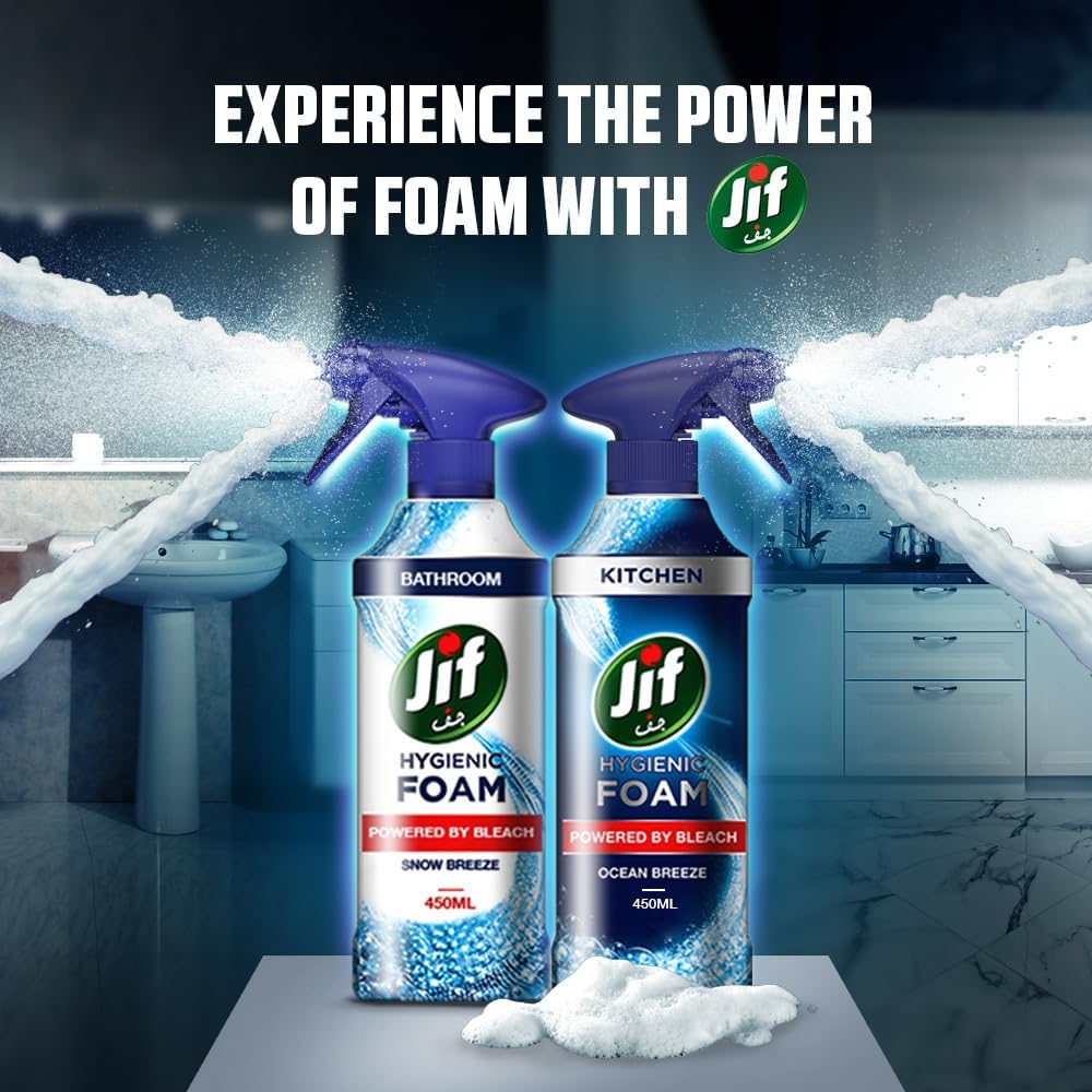 JIF Hygienic Foam Spray, Kitchen, Powered by Bleach, 450ml — additional product view 6