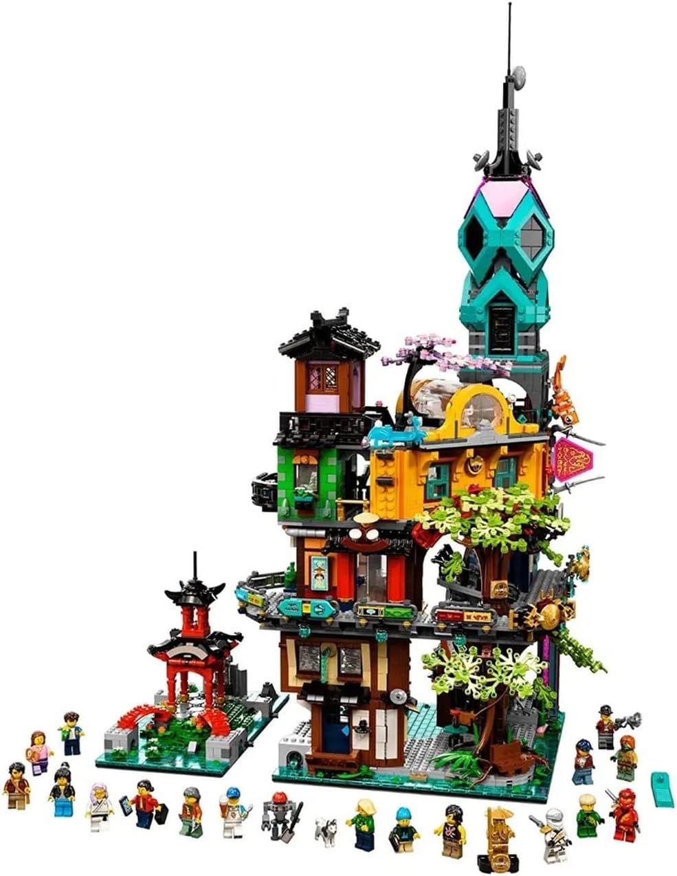LEGO NINJAGO City Gardens Playset Featuring 19 Minifigures - 10th Anniversary Edition 71741 Building Kit(5,685 Pieces)