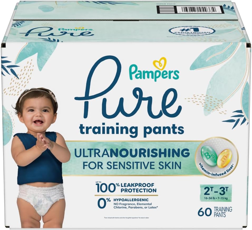 Pampers Pure Protection Training Underwear Size 4 2T-3T 60 Count