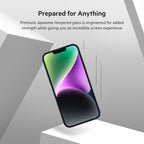 Belkin TemperedGlass iPhone 14, 13, 13 Pro Screen Protector, AntiMicrobial-Treated, Easy Bubble Free Application with Included Installation Guide Tray, 9H Hardness Tested