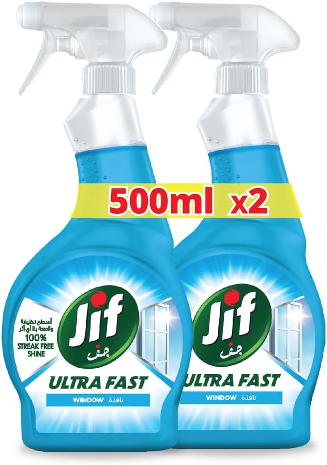 JIF Ultra Fast Cleaner Spray, Window, 500ml x 2 — front product image