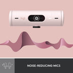 Logitech BRIO 500 Webcam — Rose
