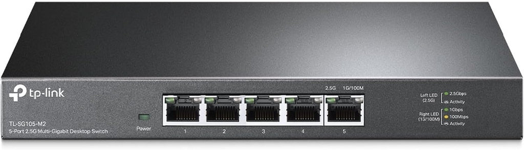 TP-Link TL-SG105-M2 | 5 Port Multi-Gigabit Unmanaged Network Switch, Ethernet Splitter | 2.5G Bandwidth | Plug & Play | Desktop/Wall-Mount | Fanless Metal Design
