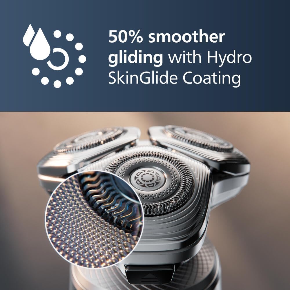 Philips Norelco Shaver Series 9000 Prestige Special Edition, Wet & Dry Electric Shaver, Lift/Cut & SenseIQ Technology, Nose & Precision Trimmer, Qi Pad, Cleaning Pod & Premium Case, SP9842/85 — Bright Chrome