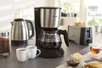 Philips Drip Coffee Maker - 1.2L, Up to 15 Cups, Glass Jug, Auto Off Function, Silver/Black - HD7462/20 — Black