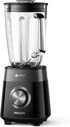 Philips Blender 1200W, 2L Glass Jar, With Chopper & Mill, 3 Speeds + Pulse — Black